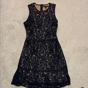 Banana Republic Navy and Tan Lace Mini Dress